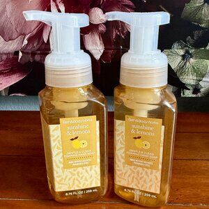 2 for $30 SALE - NEW 2-Pc BBW SUNSHINE & LEMONS Foaming Hand Soap 8.75oz 2-Pc
